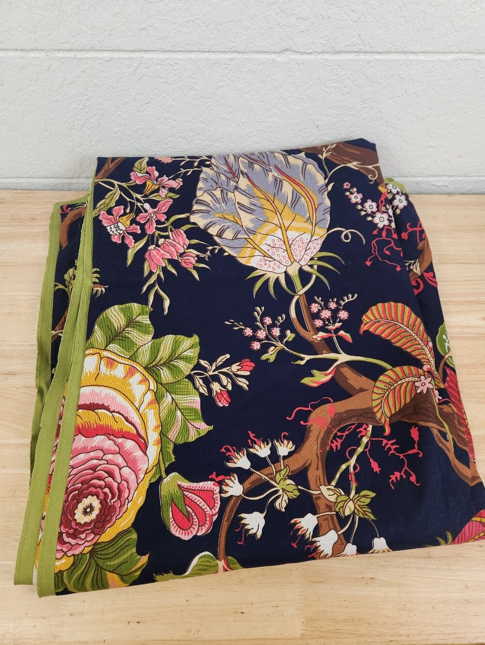 Pottery Barn Lana Palampore Duvet Cover Sz Twin Linen Blend Navy Floral